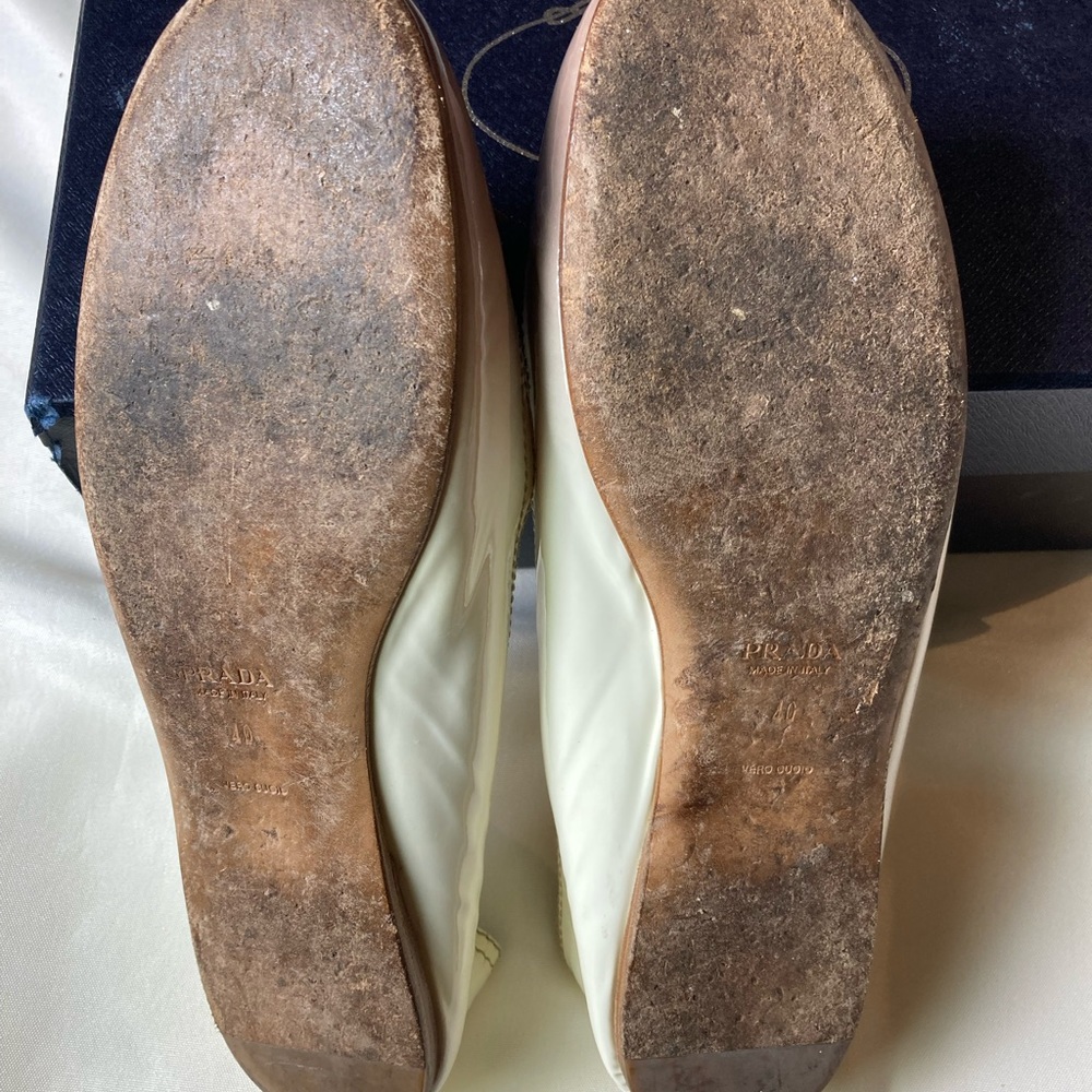 Prada Bianca Quarzo Ombré Patent Leather Ballet Flats - Picture 4 of 11